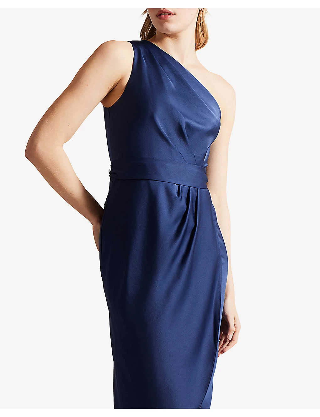 Ted Baker Gabie One-shoulder Satin-crepe Midi Dress - Image 4
