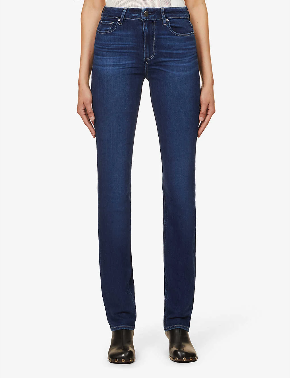 Paige Hoxton Straight High-rise Cotton-blend Denim Jeans - Image 3