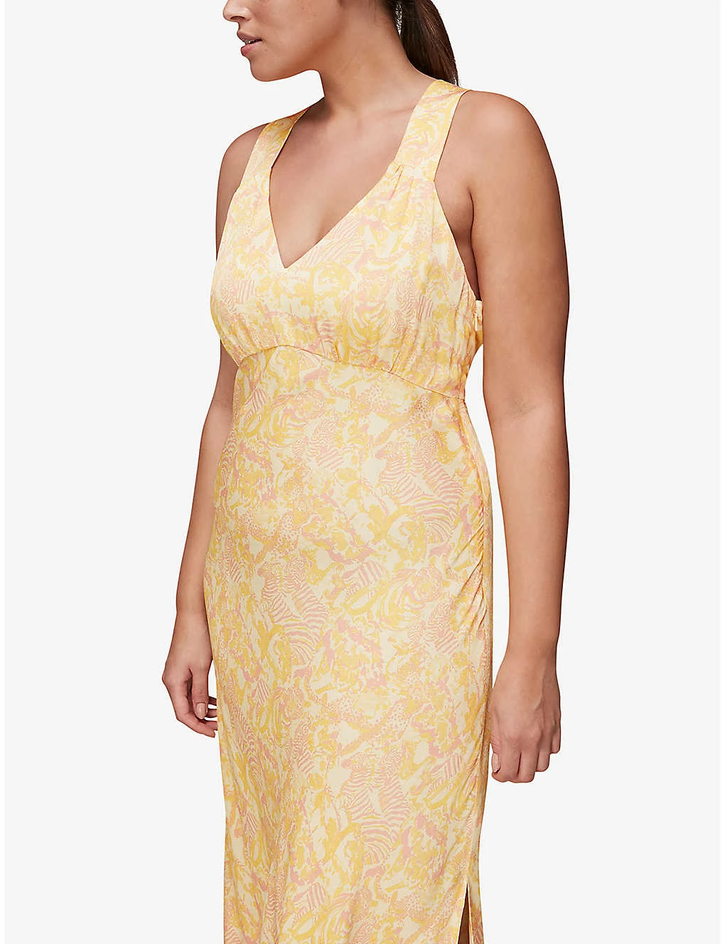Whistles Safari-print Satin Midi Dress - Image 4