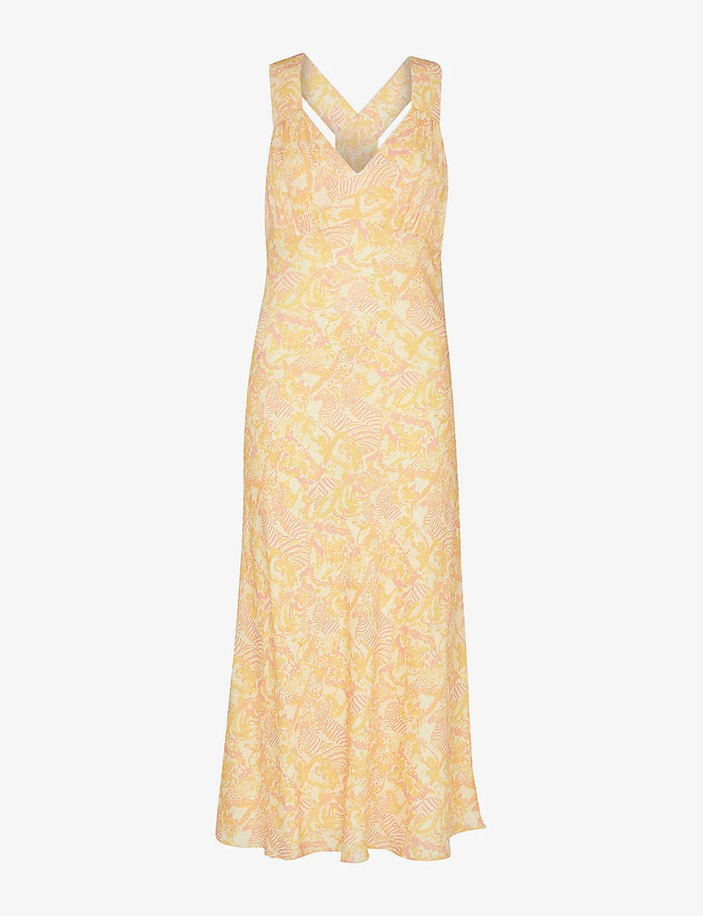 Whistles Safari-print Satin Midi Dress