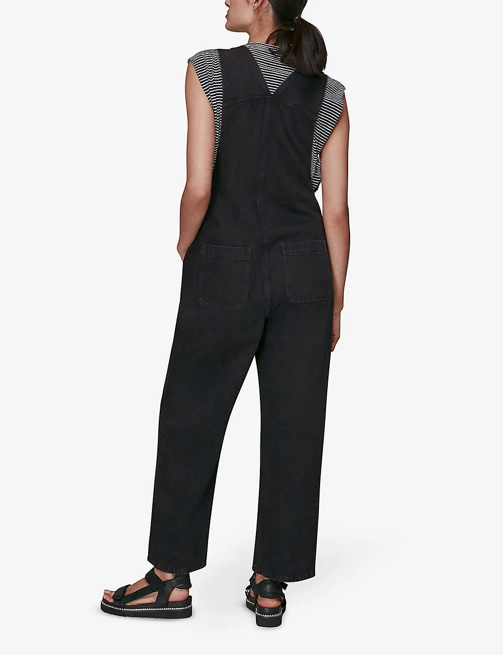 Whistles Leni Square-neck Denim Dungarees - Image 3