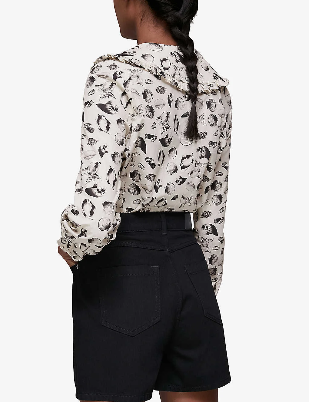 Whistles Authentic High-rise Organic-cotton Denim Shorts - Image 3