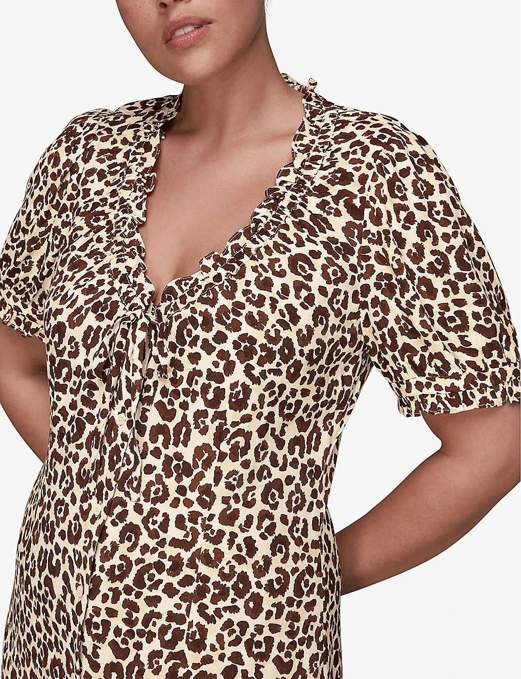 Whistles Ada Animal-print Midi Dress - Image 4