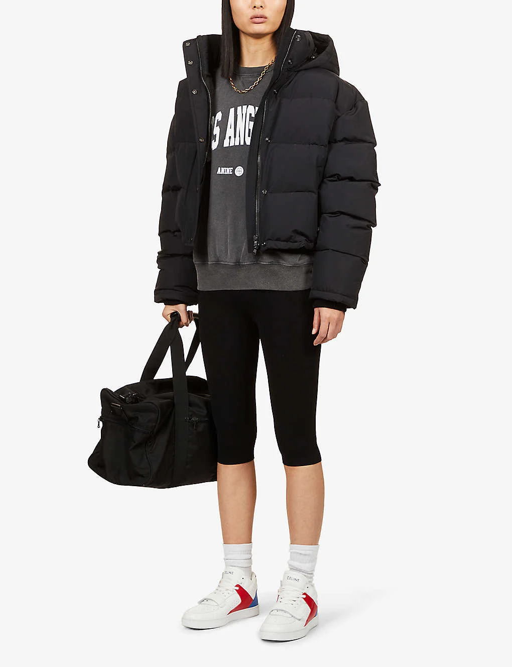 ANINE BING Ramona Branded Cotton-jersey Sweatshirt - Image 2