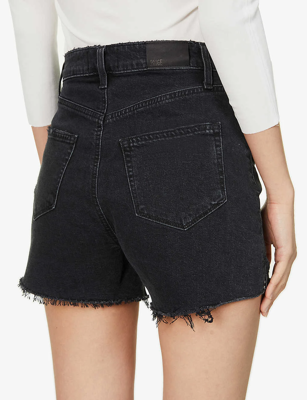Paige Dani Distressed High-rise Stretch-denim Shorts - Image 6