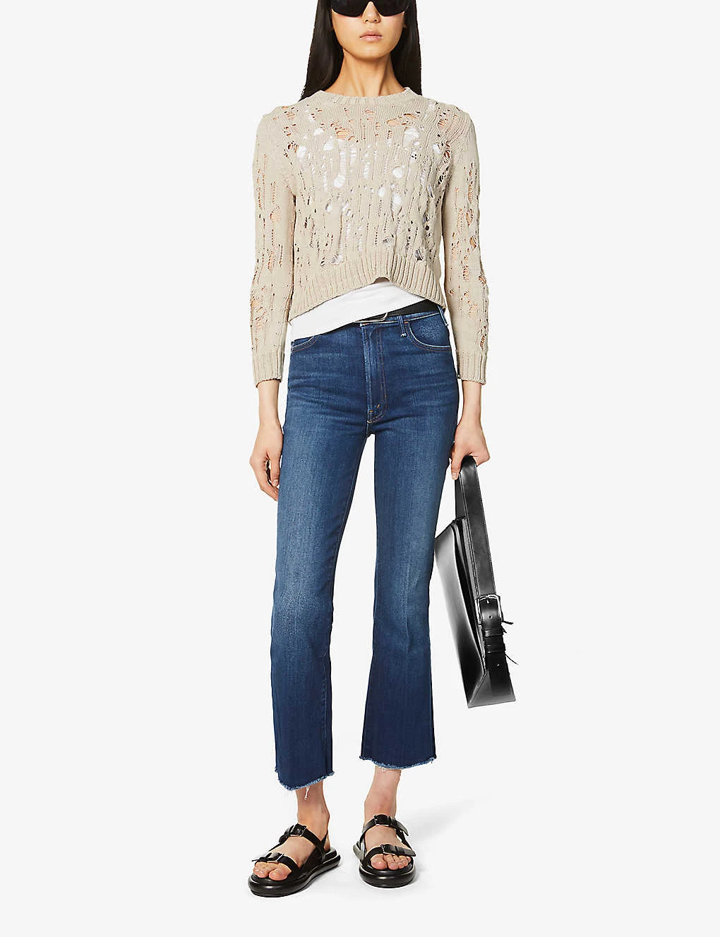 MOTHER Hustler Faded Flared High-rise Denim-blend Jeans - Image 2