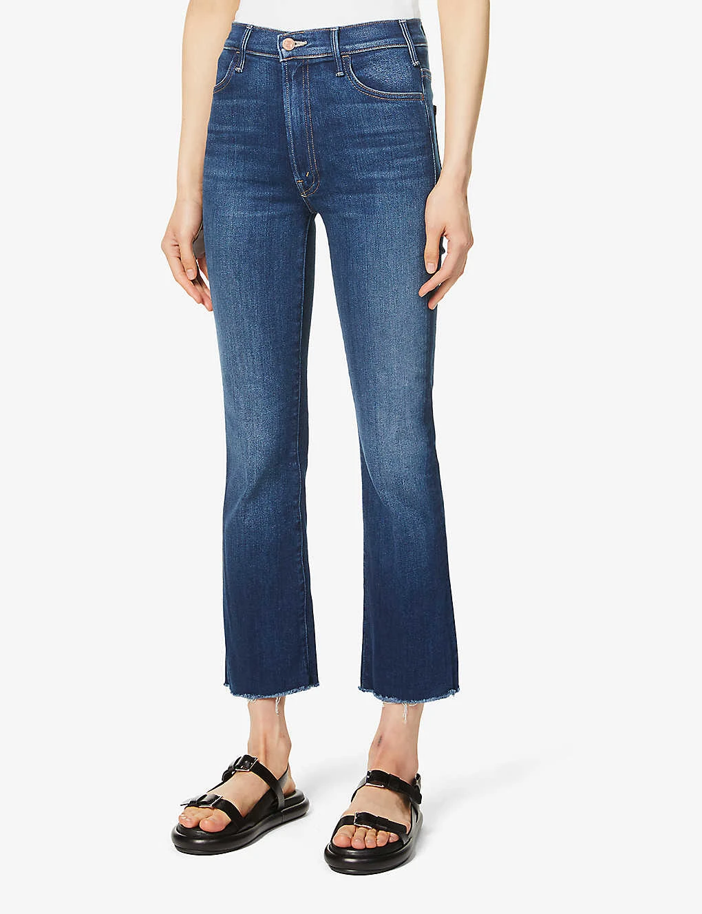 MOTHER Hustler Faded Flared High-rise Denim-blend Jeans - Image 3