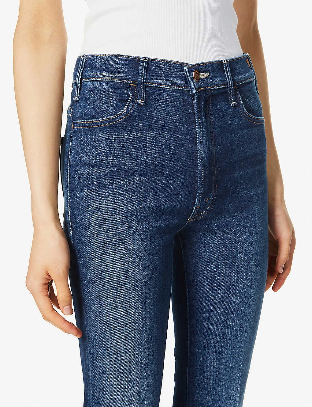 MOTHER Hustler Faded Flared High-rise Denim-blend Jeans - Image 5