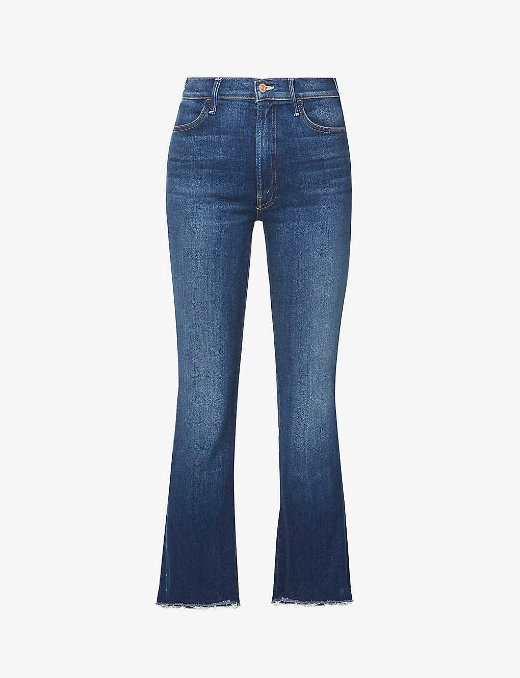 MOTHER Hustler Faded Flared High-rise Denim-blend Jeans