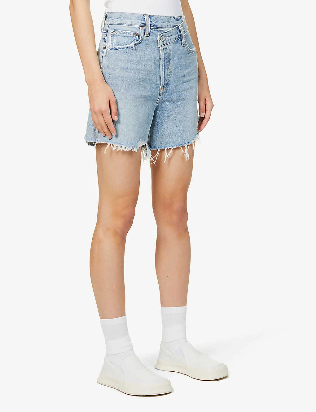 AGOLDE Criss Cross High-rise Organic-denim Shorts - Image 3