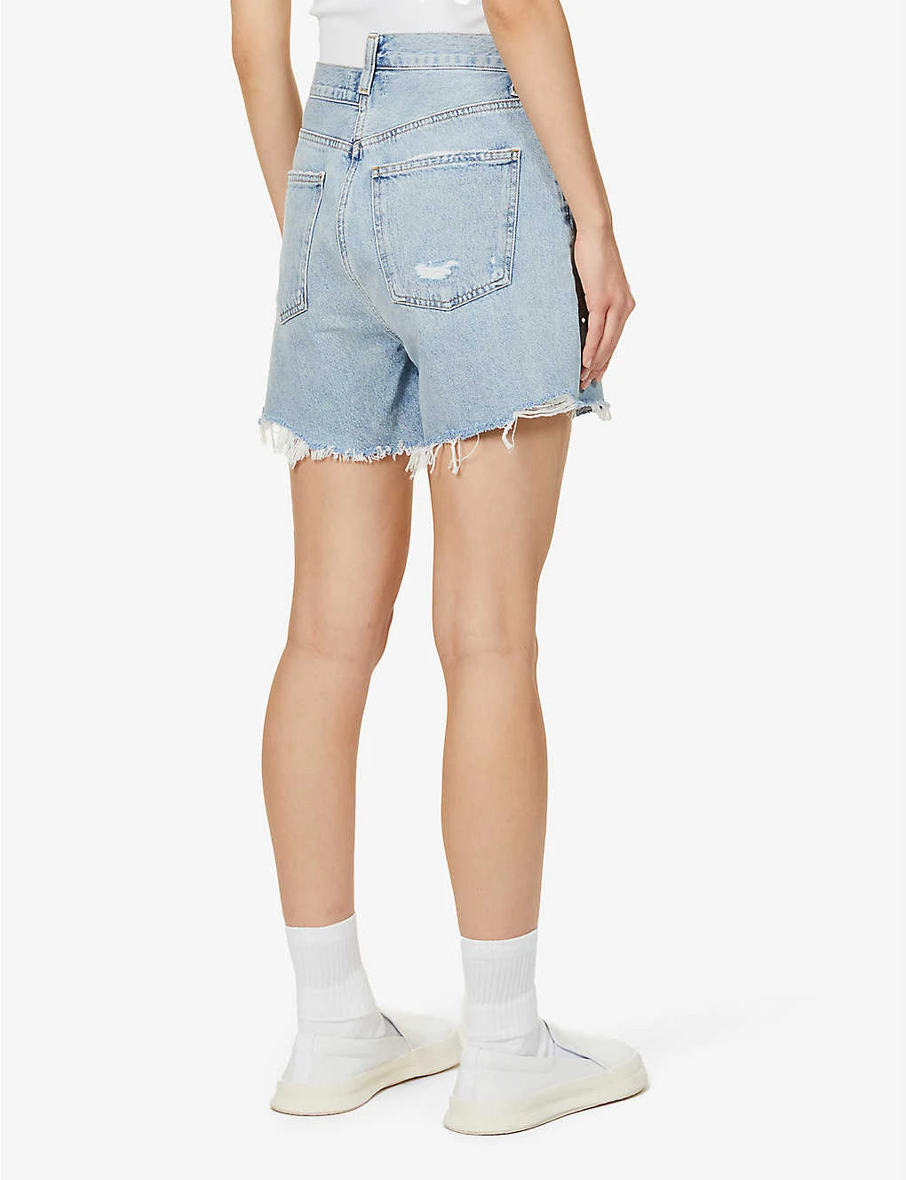 AGOLDE Criss Cross High-rise Organic-denim Shorts - Image 4