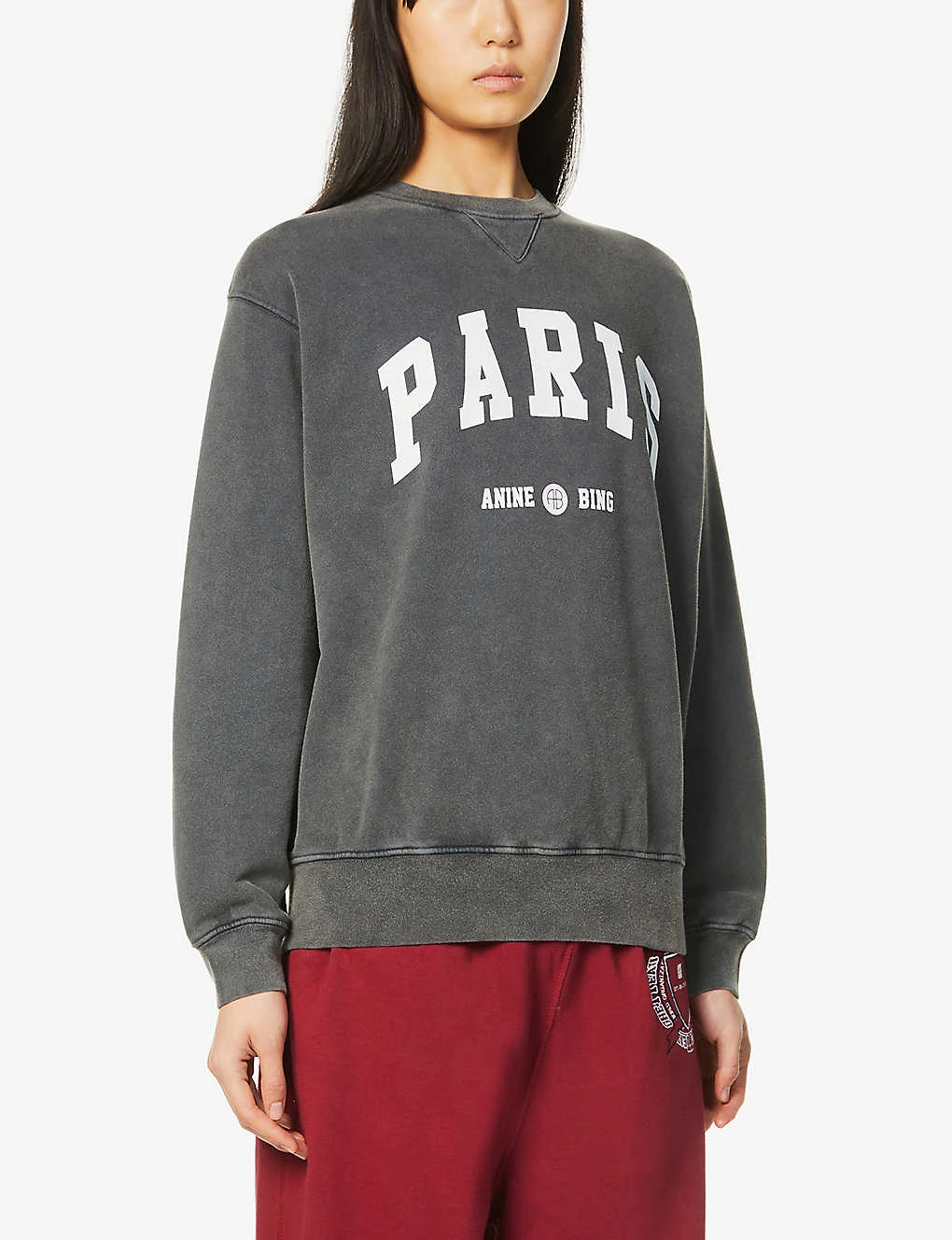 ANINE BING Ramona Brand-print Organic-cotton Jersey Sweatshirt - Image 3