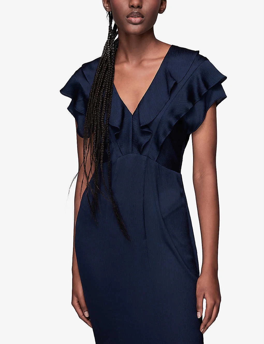 Whistles Adeline Frilled-trim Woven Midi Dress - Image 3