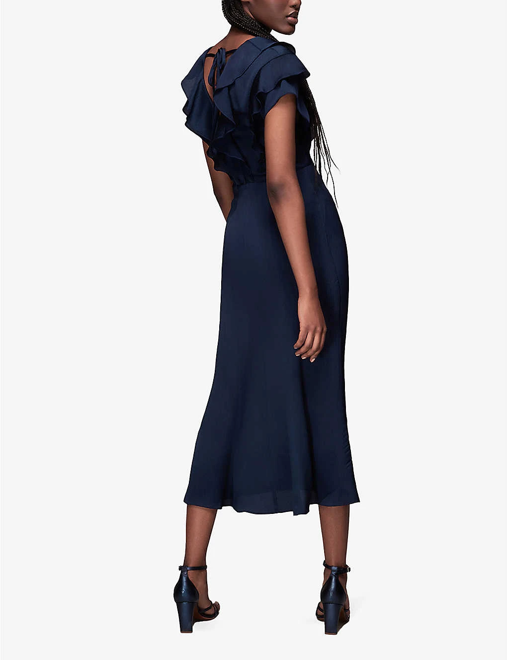 Whistles Adeline Frilled-trim Woven Midi Dress - Image 4