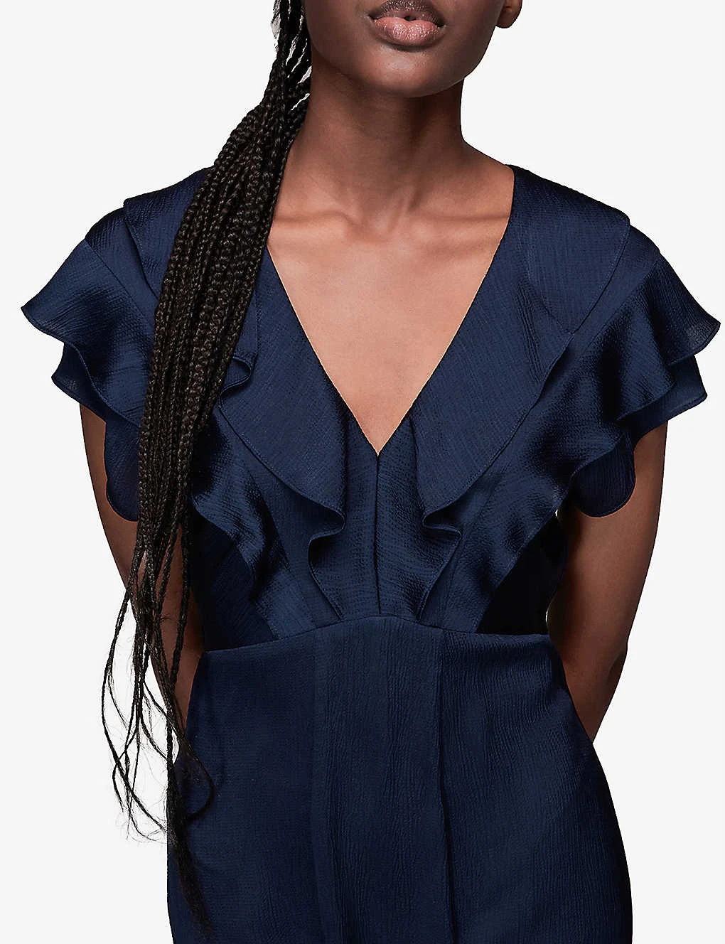 Whistles Adeline Frilled-trim Woven Midi Dress - Image 5