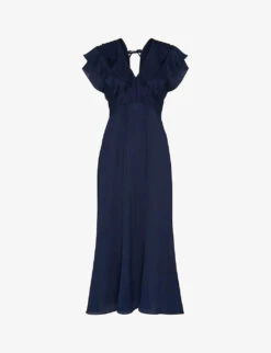 Whistles Adeline Frilled-trim Woven Midi Dress