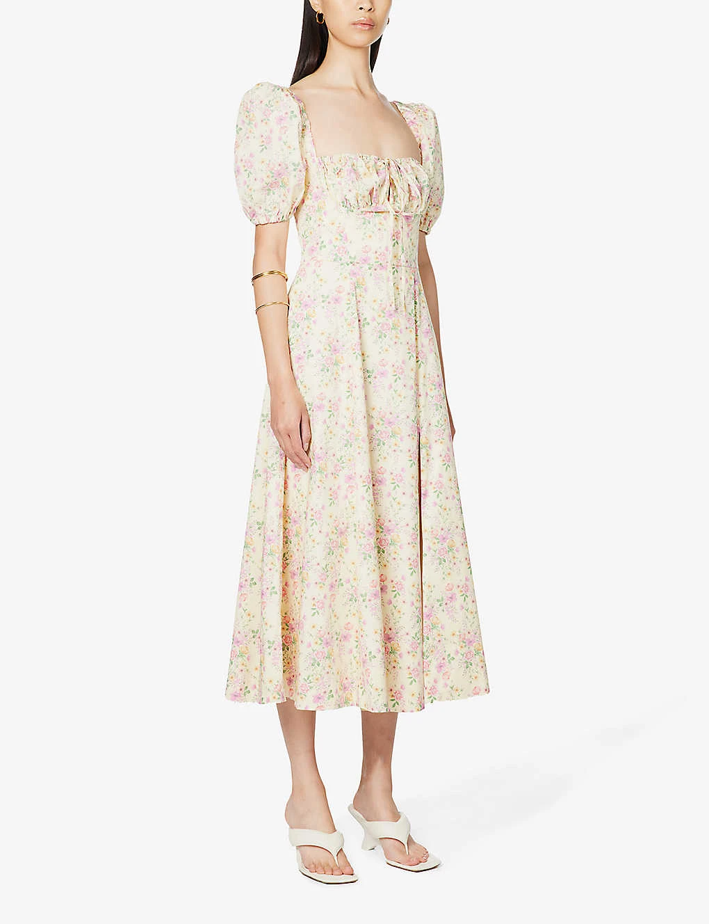 Tallulah Floral-print Cotton-blend Midi Dress - Image 3
