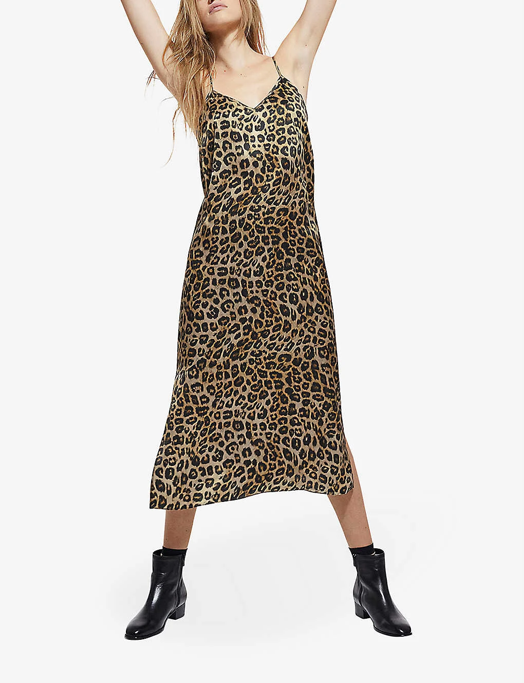 THE KOOPLES Leopard-print Silk Slip Midi Dress - Image 2