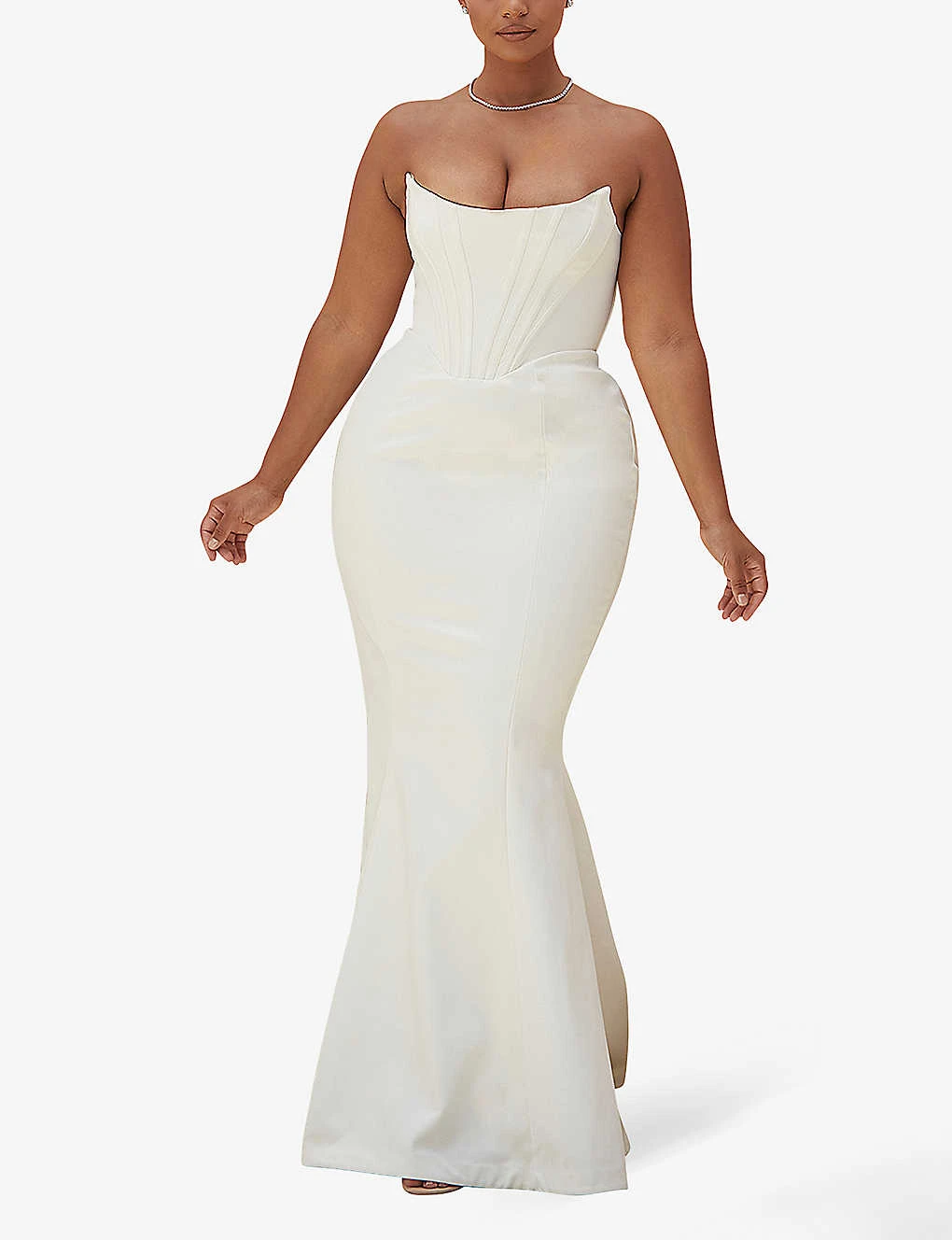 Ines Flared Satin Wedding Dress - Image 2