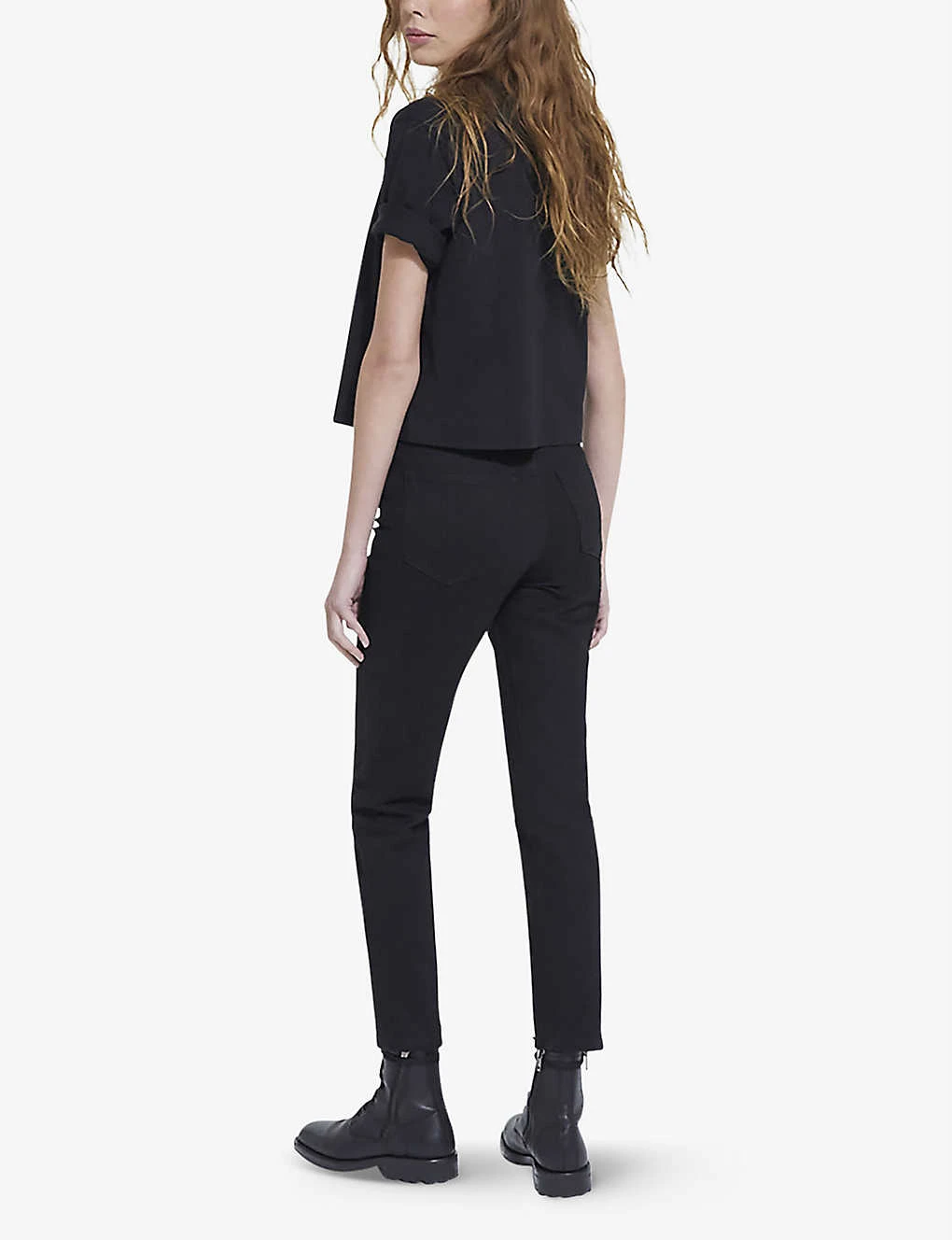 THE KOOPLES Slim-fit Cropped High-rise Stretch-denim Jeans - Image 4