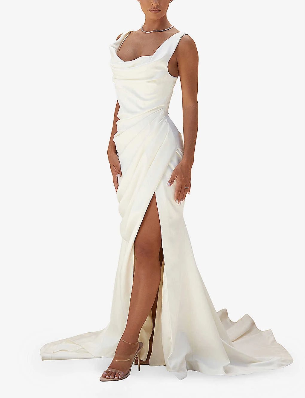 Delphine Sleeveless Satin Maxi Dress - Image 2
