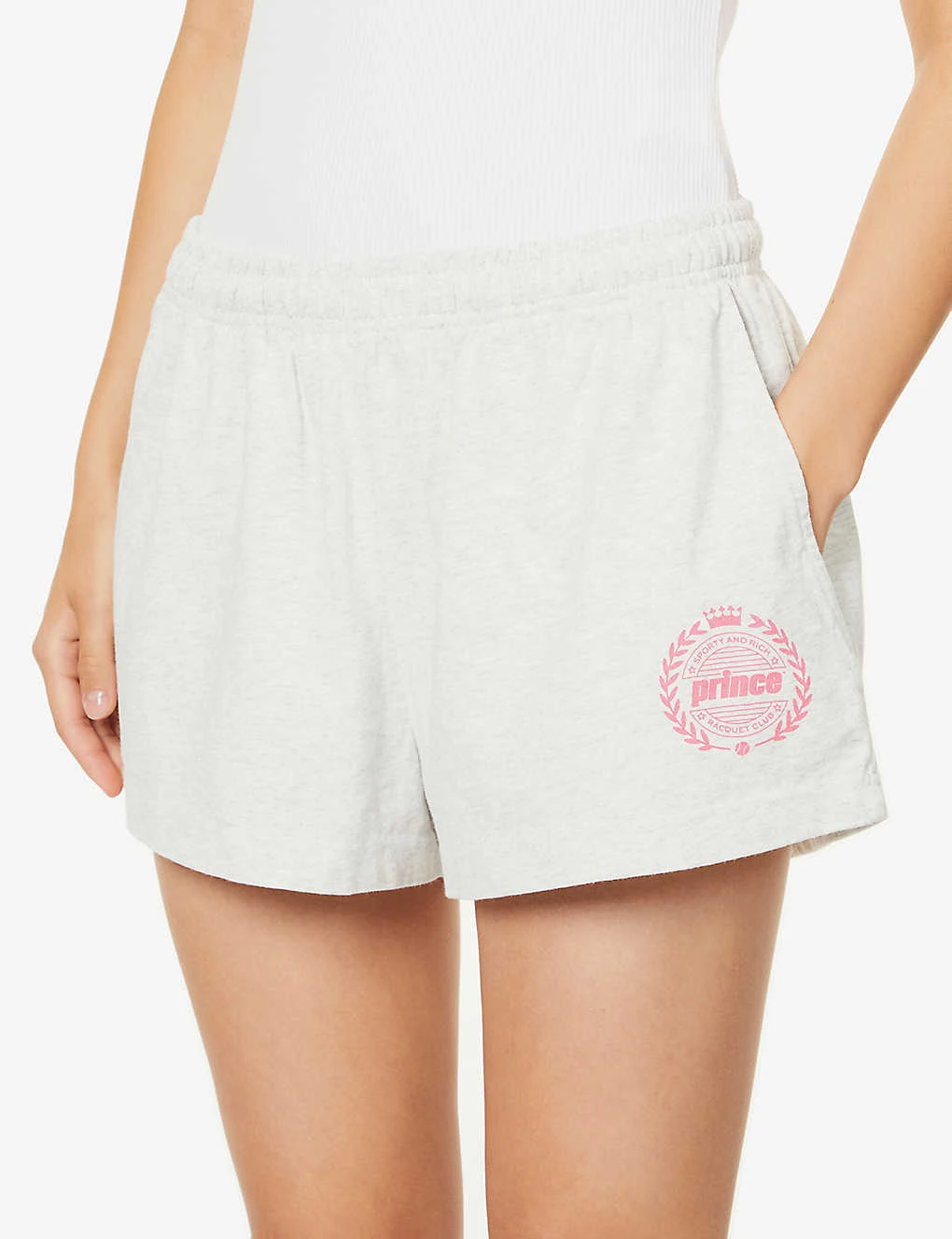 Sporty & Rich X Prince Disco Cotton-jersey Shorts - Image 5