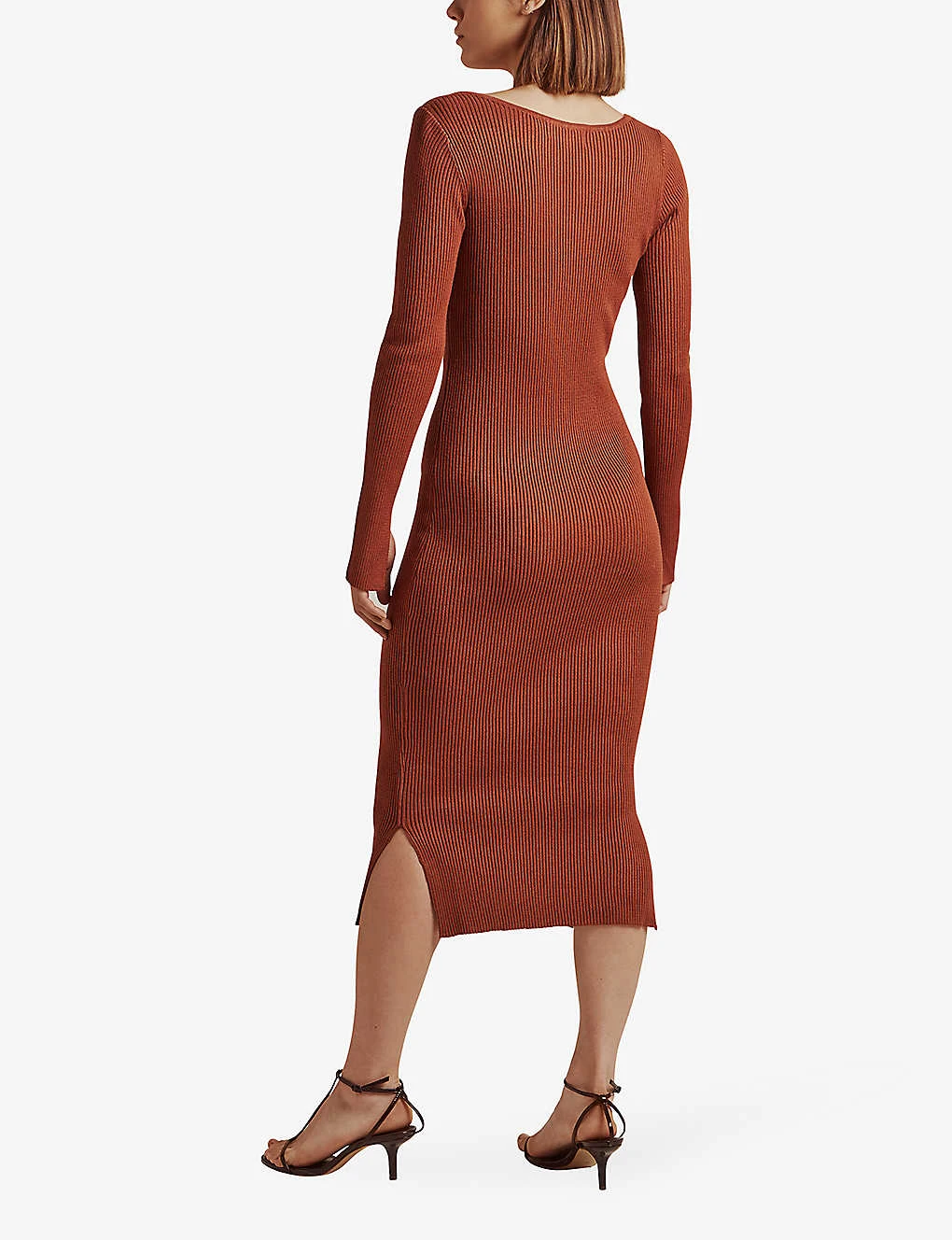 By Malina Tulip Ribbed Knitted Midi Dress - Image 3