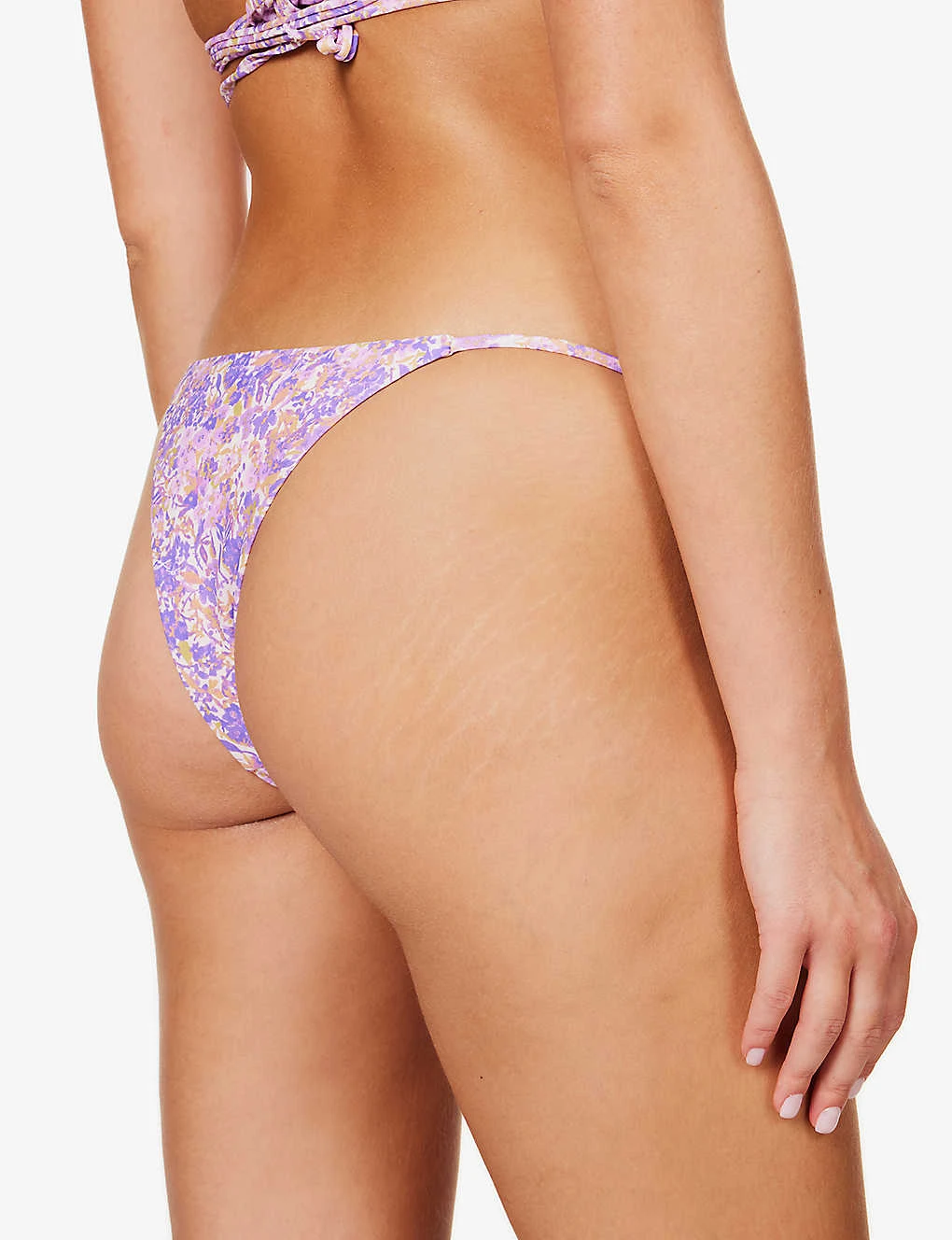 Santorini Floral-print High-rise Stretch-woven Bikini Bottoms - Image 4