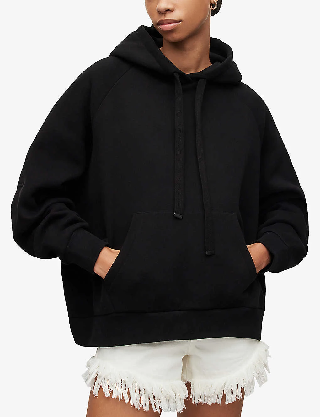 AllSaints Talon Hotfix Embellished Organic-cotton-blend Hoody - Image 3