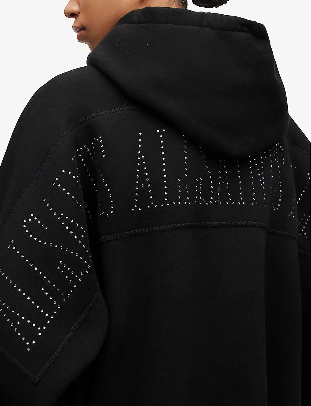AllSaints Talon Hotfix Embellished Organic-cotton-blend Hoody - Image 5