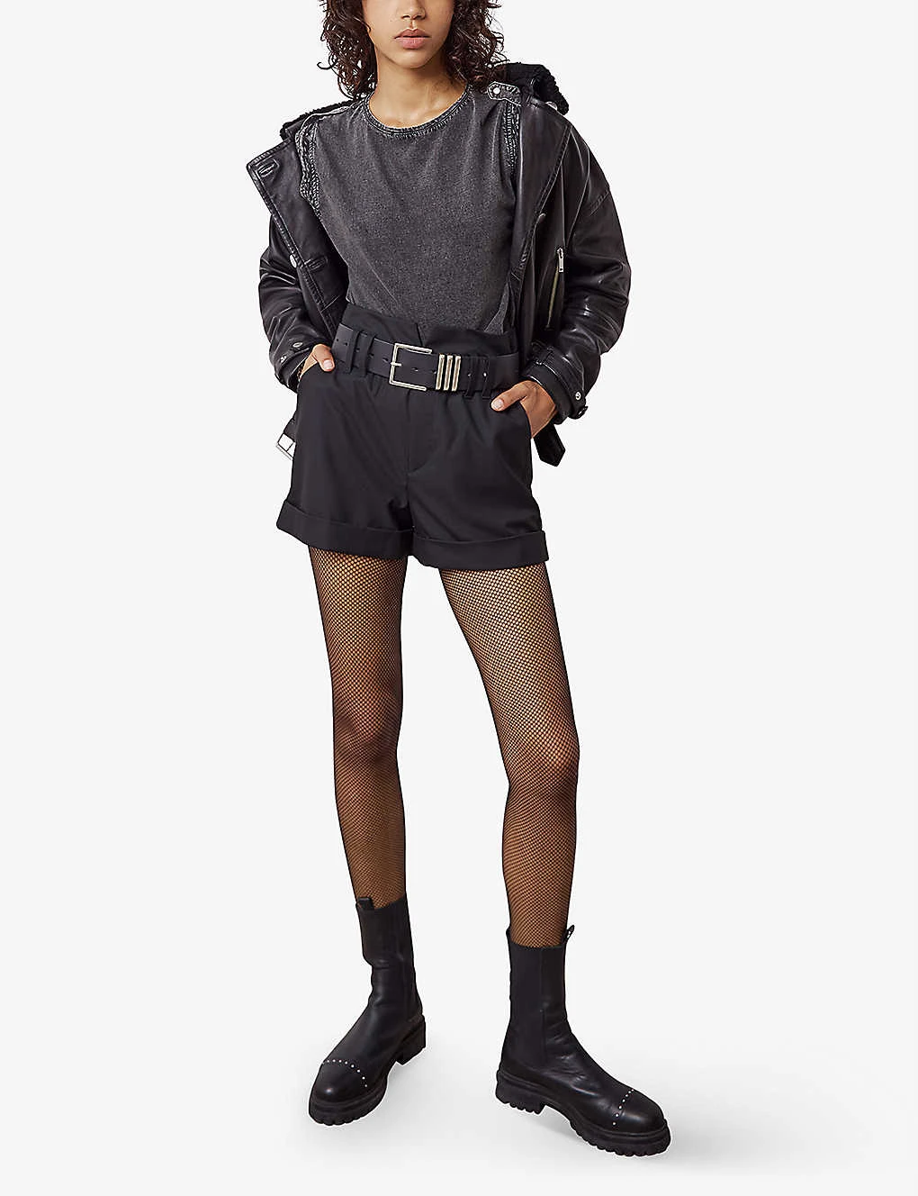 Ikks Belted High-waisted Stretch-woven Shorts - Image 2