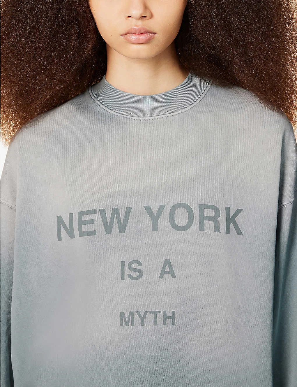 ANINE BING Jaci Faded-wash Organic-cotton Sweatshirt - Image 5