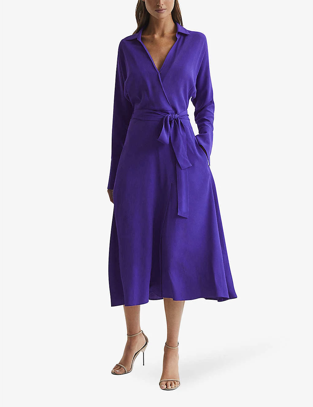 Reiss Cecily Wrap Woven Midi Dress - Image 2