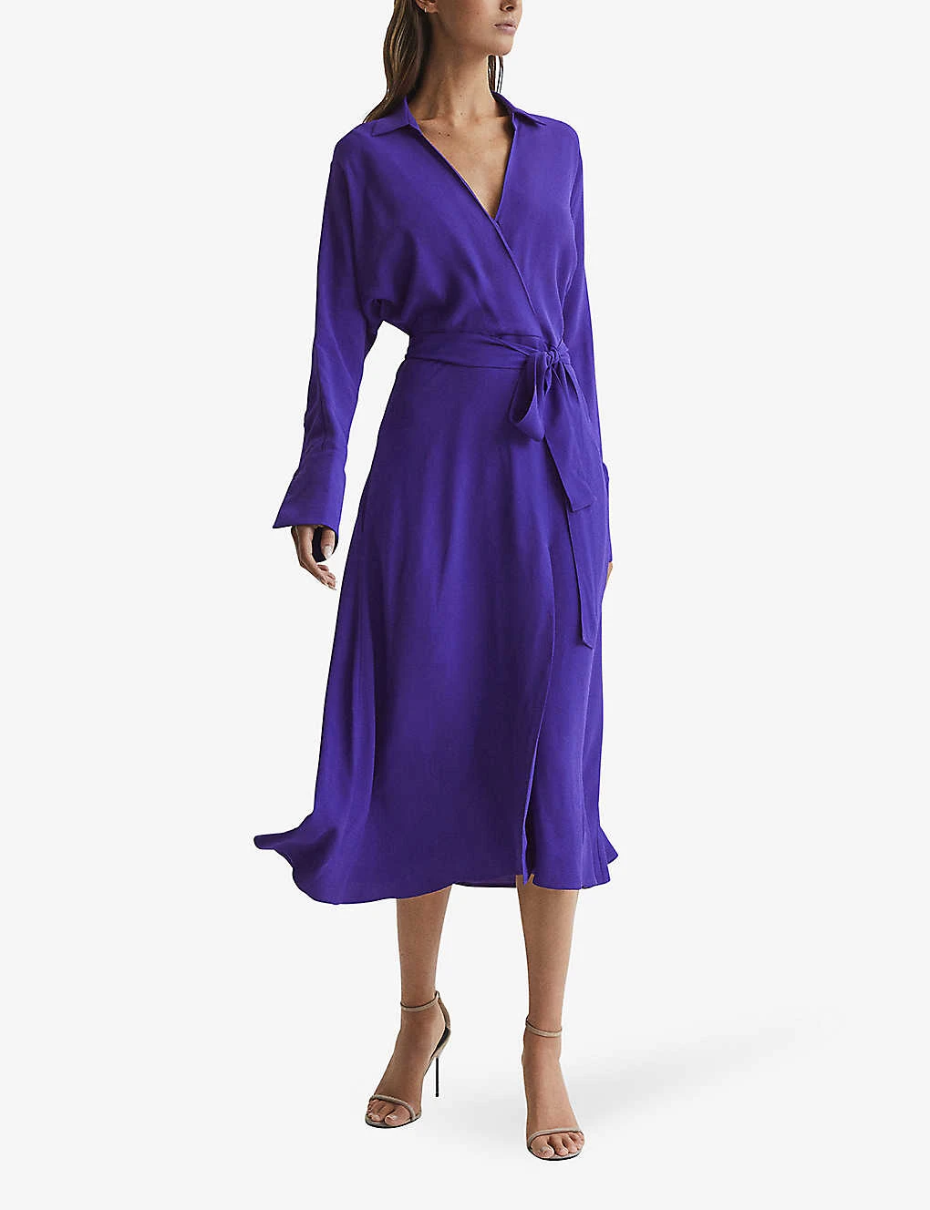 Reiss Cecily Wrap Woven Midi Dress - Image 3