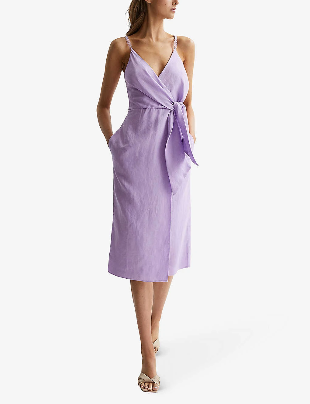 Reiss Esme Chain-strap Linen Midi Dress - Image 2