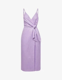 Reiss Esme Chain-strap Linen Midi Dress