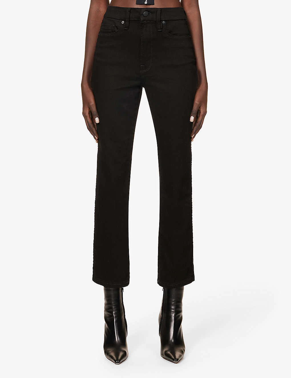 GOOD AMERICAN Good Curve Straight-leg Mid-rise Stretch-denim Jeans - Image 3