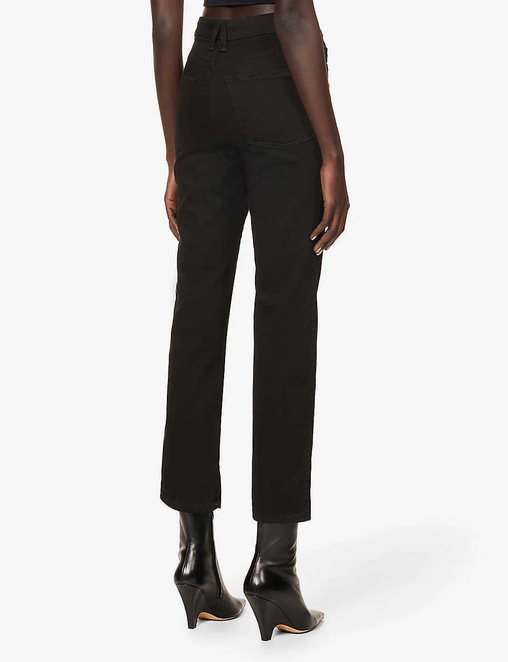 GOOD AMERICAN Good Curve Straight-leg Mid-rise Stretch-denim Jeans - Image 4