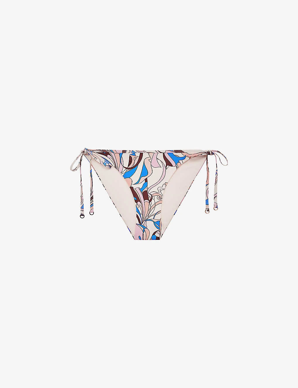 Reiss Thia Triangle Graphic-print Stretch Recycled-nylon Bikini Bottoms