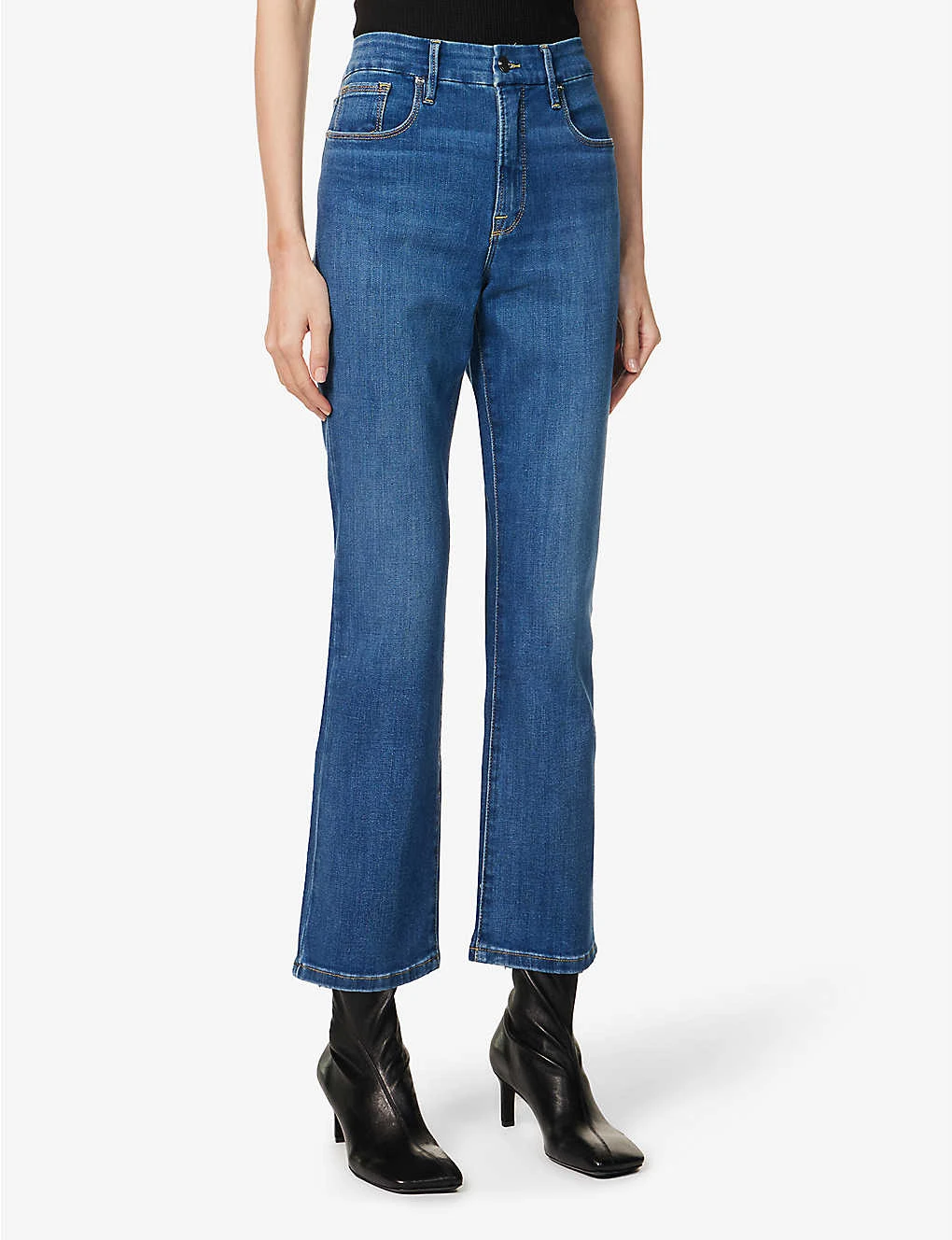 GOOD AMERICAN Good Legs Straight Cotton-blend Stretch-denim Jeans - Image 3