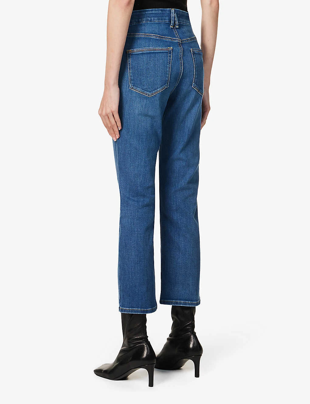 GOOD AMERICAN Good Legs Straight Cotton-blend Stretch-denim Jeans - Image 4