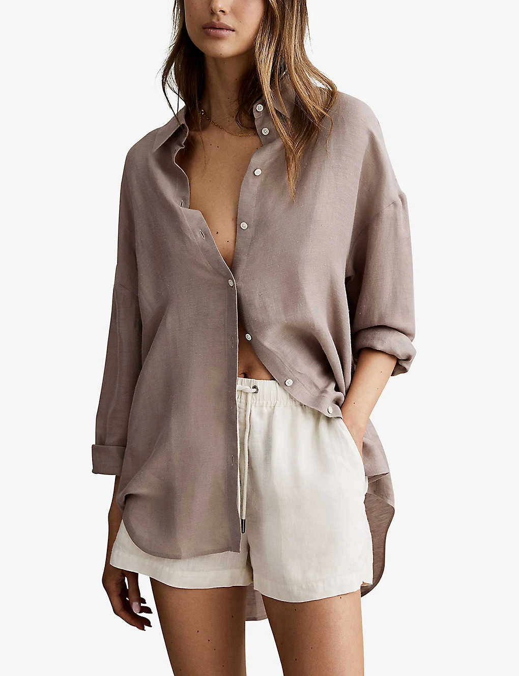 Reiss Cleo High-rise Linen Shorts - Image 2