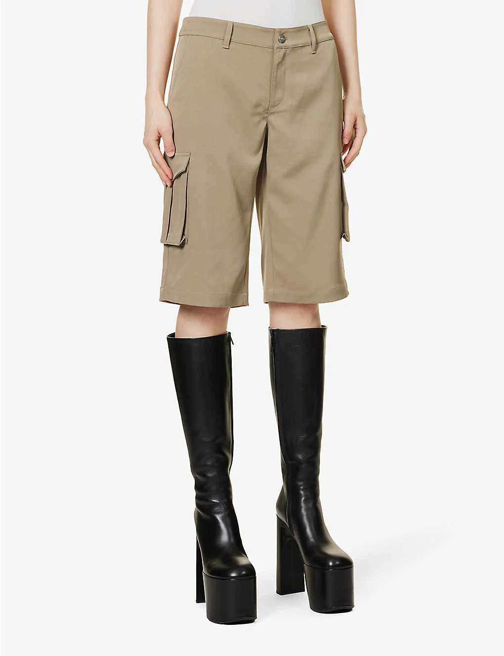 Dune Flap-pocket Stretch-woven Shorts - Image 3