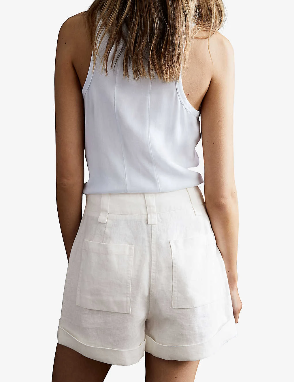 Reiss Demi Patch-pocket Linen Shorts - Image 4