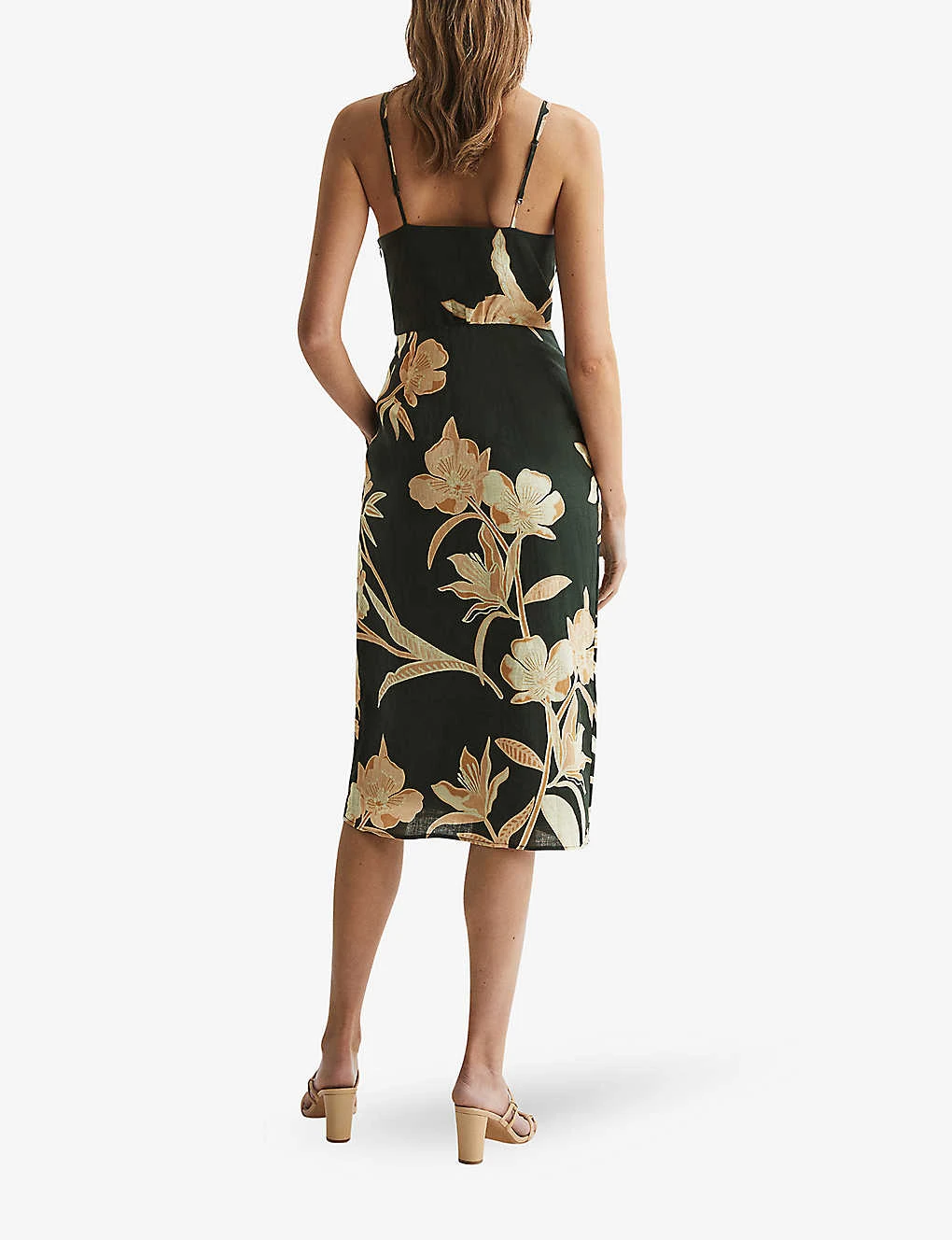 Reiss Alice Floral-print Linen Midi Dress - Image 4