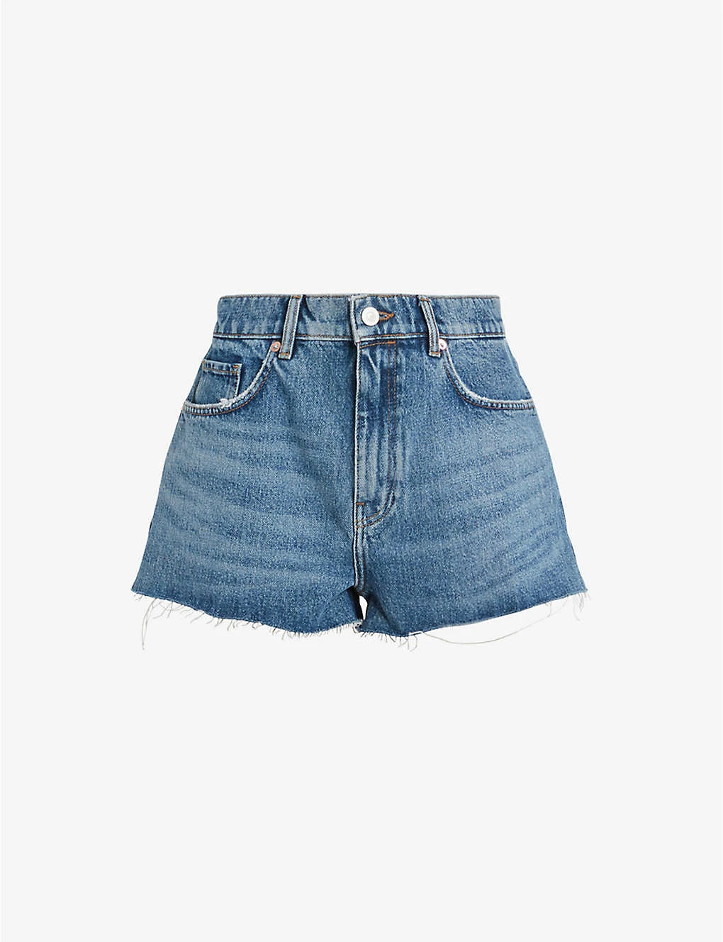 AllSaints Faye High-rise Raw-hem Denim Shorts