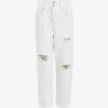 AllSaints Hailey Destroy High-rise Tapered-leg Organic-cotton Jeans
