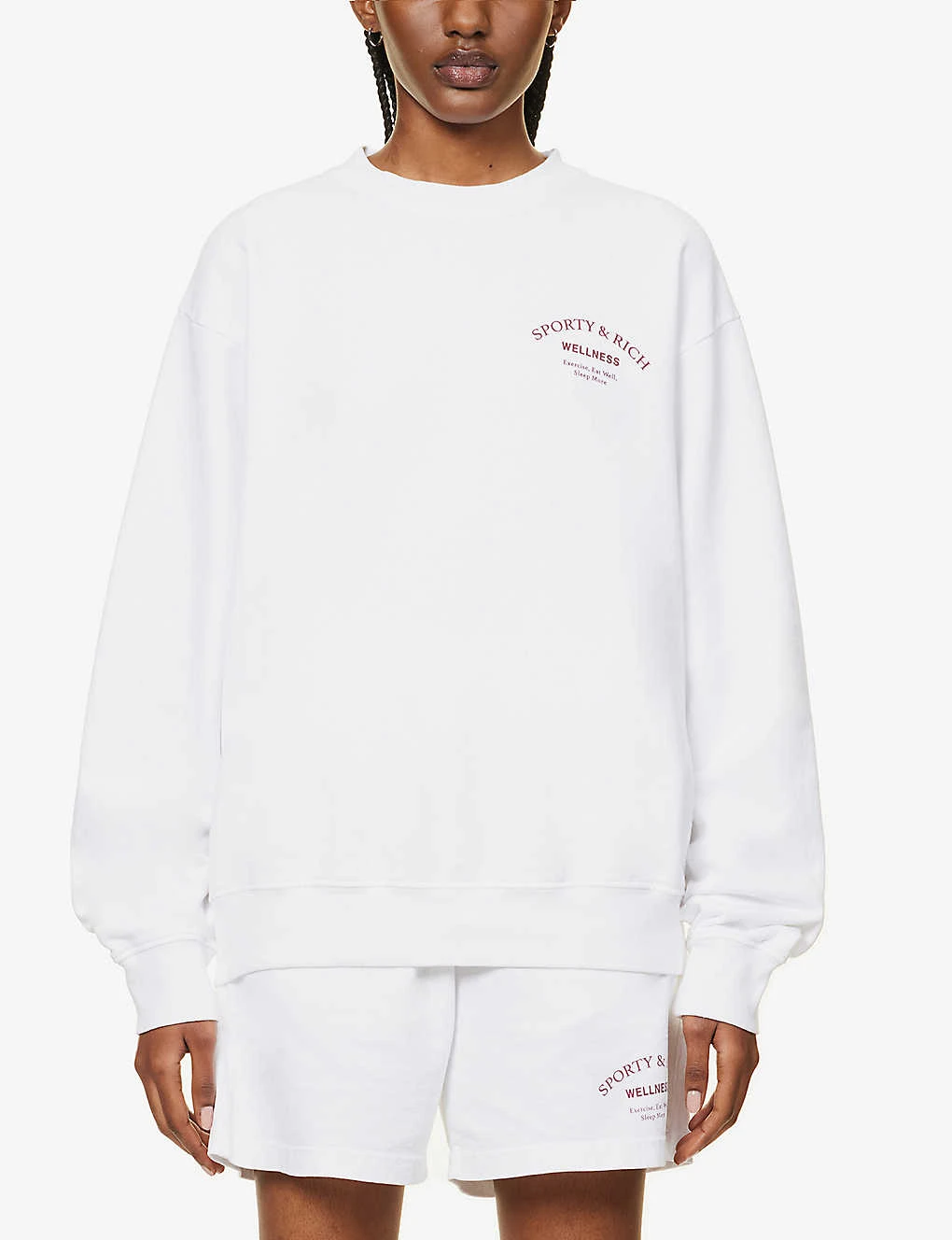 Wellness Slogan-print Cotton-jersey Sweatshirt - Image 3