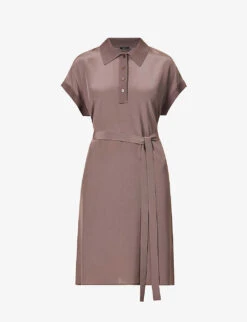 Joseph Rosemoore Belted Silk-crepe Mini Dress