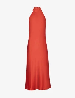 Cropped Sienna Halterneck Woven Midi Dress